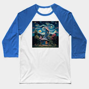 Starry Night Over The Burrow Baseball T-Shirt